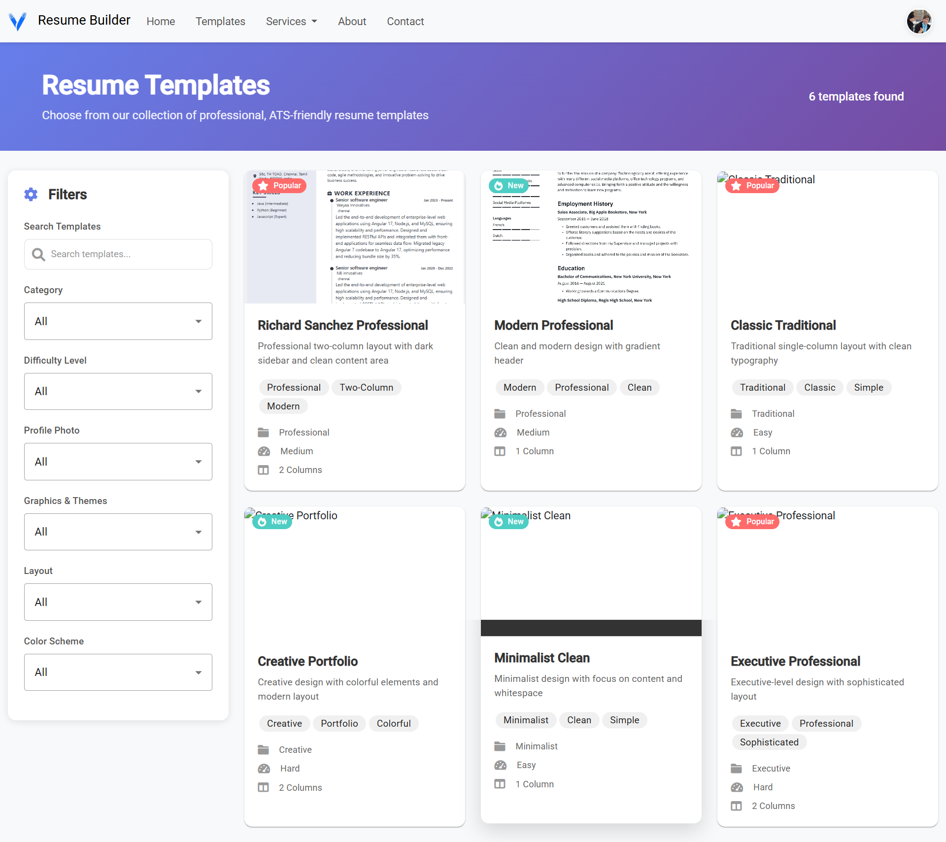 Resume Builder Templates
